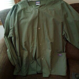 Women Large Cherokee Scrub Jacket-Sage Green